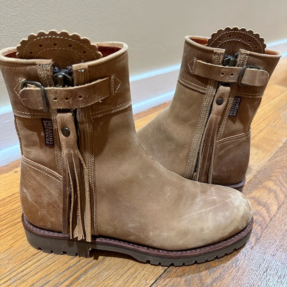 Penelope Chilvers Cropped Tassel Boots 39 (color - biscuit)